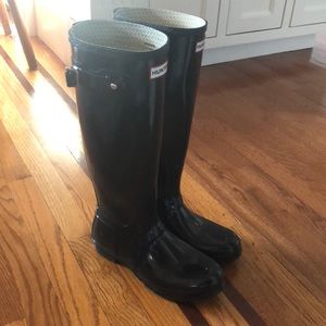 Original Tall Hunter Rain Boots Navy Blue